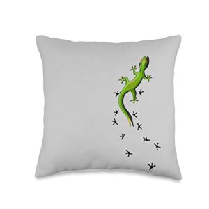 skizzenmonster reptile lizard shirts climbing gecko leguan reptile lizard throw pillow, 16x16, multicolor