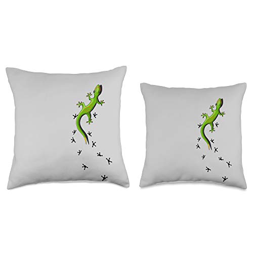 Skizzenmonster Reptile Lizard Shirts Climbing Gecko Leguan Reptile Lizard Throw Pillow, 16x16, Multicolor