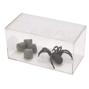 Pioneer Plastics 083CAQUA Clear Micro Habitat Terrarium, Tarantula Enclosure, Desktop Aquarium, 7.75" W x 3.75" D x 3.75" H