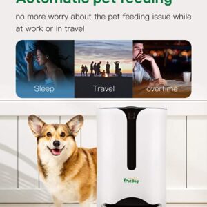 iPetDog Automatic Cat Feeder,7L Smart Auto Pet Dog Feeders, Dog and Cat Food Dispenser with Voice Recorder, Portion Control and Programmable Timer for 4 Meals