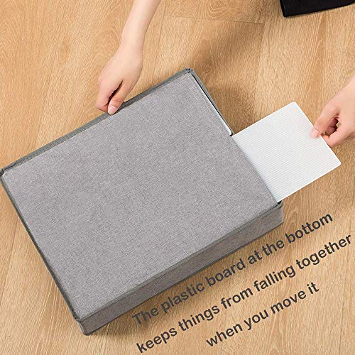 Qozary 2 Pack Socks Underwear Drawer Organizer with Solid Bottom, 30 Cells or 20 Cells Cabinet Closet Storage Boxes Divider for Clothes, Lingerie, Underwear, Ties (Gray, 30 + 20 Cells)
