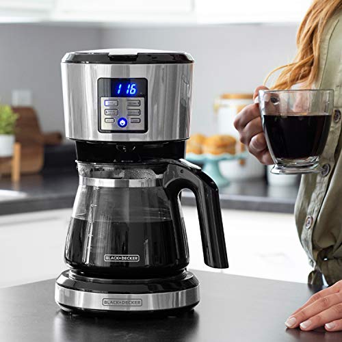 BLACK+DECKER 12-Cup Programmable Coffee Maker, Stainless