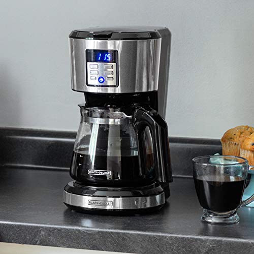 BLACK+DECKER 12-Cup Programmable Coffee Maker, Stainless