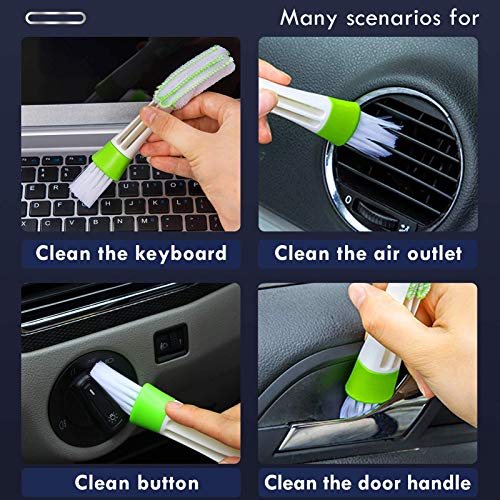 Moonlinks Car Duster Kit, Extendable Handle Microfiber Duster Dashboard Duster Interior,Air Conditioner Vent Brush and Microfiber Cloth for Cleaning Exterior or Interior Auto Duster Set (Set of 4)