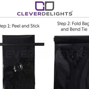 CleverDelights Peel and Stick Tin Ties - 7 Inch - Black - 100 Pack