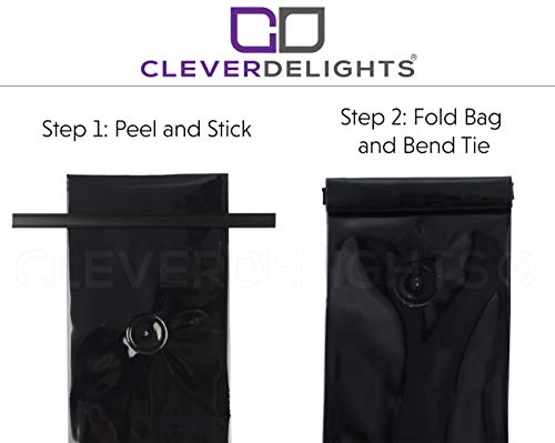 CleverDelights Peel and Stick Tin Ties - 7 Inch - Black - 100 Pack