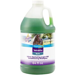 farnam vetrolin bath ultra-hydrating shampoo for horses and dogs 64 ounces,green
