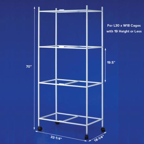 Mcage 4-Shelves Rolling Stand for 30" x 18 x 18 H Bird Flight Cages (4-Shelves, Black)