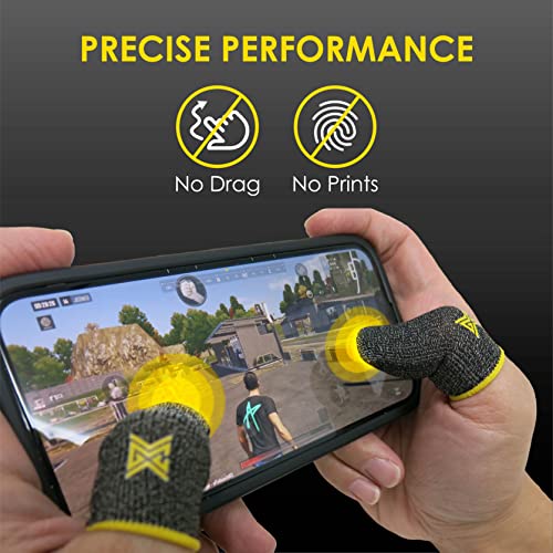 MGC ClawSocks, Mobile Phone Gaming Finger Sleeves, Gamer Thumb Protector/Stabilizer/Compression Support Sleeve, PUBG Game Hand Controller Gloves/Cover/Wrap, Durable Fiber/Breathable/Sweatproof, 6 Pack