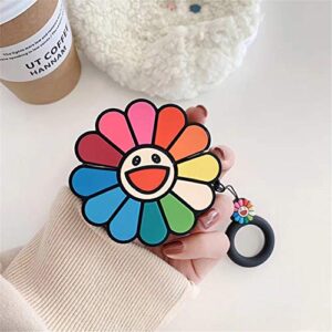 Oqplog for Airpod Pro 2019/Pro 2 2022 for AirPods Pro Case 3D Cute Fun Cartoon Fashion Funny Air Pods Pro Cover Character Design for Girls Women Teen Boys Unique Kawaii Silicone Cases Sun Flower