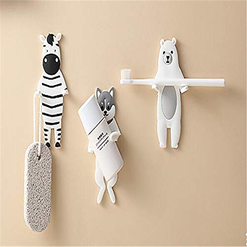 DUO ER Cute Cow Cartoon Animal Hook Free Punch Fridge Magnet Key Sticky Hook Hat Clothes Hook for Light Widgets Keychain Hook (Color : C)