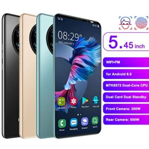 Mate40 Pro Unlocked SmartPhone, 5.45" HD Full Screen 3G Cell Phones with Dual-Core CPU Dual SIM Card Front Rear Dual Cameras Support Face Recognition 128GB Expandable Storage,for 6.0 Operating System