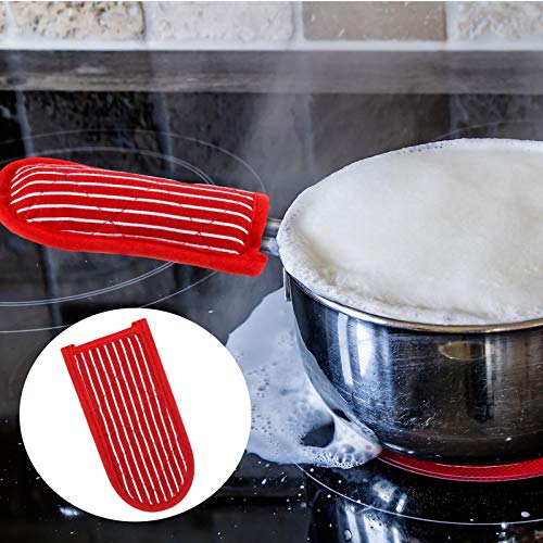 4 Pieces Heat Resistant Handle Covers Cotton Pan Handle Sleeves Hot Handle Holders Machine Washable Handle Cover for Kitchen Baking Cooking Supplies