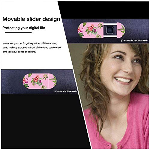 Gifts for Women,Webcam Cover Pink,Protecting Your Privacy Security & Shelter from Breath Lamp – Cute Pattern Design 丨 Fits Laptop & Desktop, PC – Ultrathin for ipad & ipadmini, iMac, Mac Mini(Flower)
