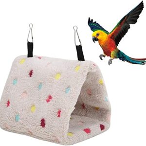 BECNBEAU Bird Bed Birds Hammock Hut for Cage Parakeet Bird Accessories Conure House Tent Budgie Shed Hanging Snuggle Cave Nest Plush for Quaker Lovebirds Cockatiels,8.7x5.5x7.1 inches