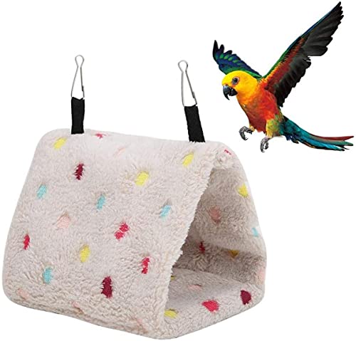 BECNBEAU Bird Bed Birds Hammock Hut for Cage Parakeet Bird Accessories Conure House Tent Budgie Shed Hanging Snuggle Cave Nest Plush for Quaker Lovebirds Cockatiels,8.7x5.5x7.1 inches