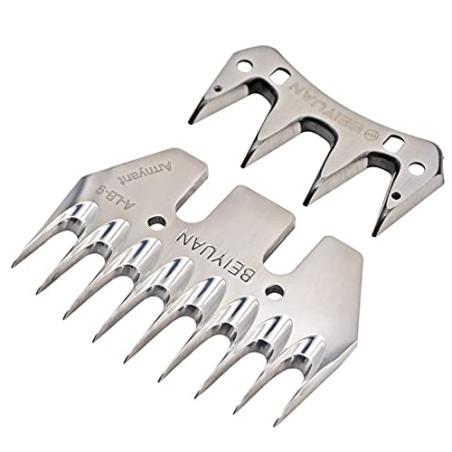 NC Sheep Shears Blades Sheep Clippers 13 Tooth Livestock Electric Sheep Shearing Replacement Blades Wool Comb Cutter Goats Clipper Scissors Blade for Sheep Alpacas Goats (Straight, 13 Tooth)