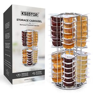 storage carousel for bartesian capsules by ksestor - holds up to 48 bartesian pods - 360-degree rotation - bartesian pod holder - bartesian - bartesian cocktail machine