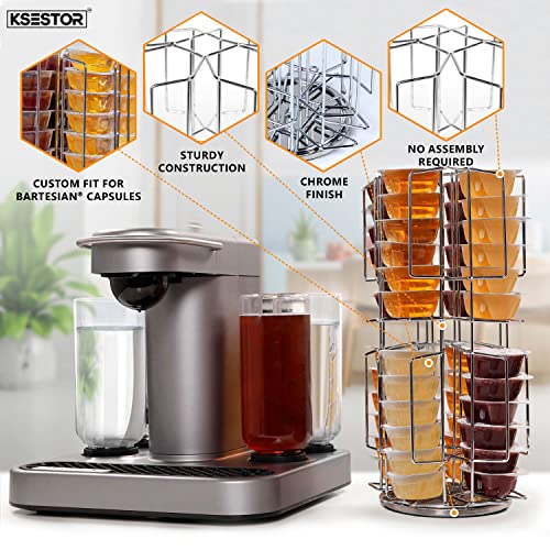 Storage Carousel for Bartesian Capsules by Ksestor - Holds up to 48 Bartesian Pods - 360-Degree Rotation - Bartesian Pod Holder - Bartesian - Bartesian Cocktail Machine