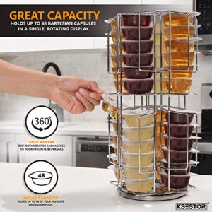 Storage Carousel for Bartesian Capsules by Ksestor - Holds up to 48 Bartesian Pods - 360-Degree Rotation - Bartesian Pod Holder - Bartesian - Bartesian Cocktail Machine