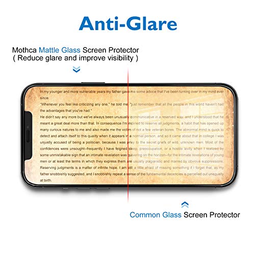 Mothca Matte Glass Screen Protector for iPhone 12 Pro Max Anti-Glare & Anti-Fingerprint Tempered Glass Clear Film Full Screen Case Friendly Bubble Free for iPhone 12 Pro Max 6.7-inch (2020)-Smooth as Silk