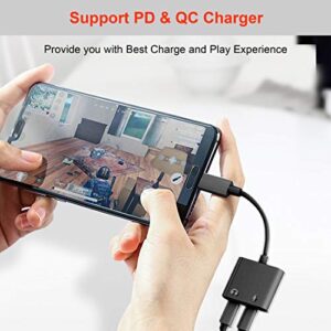 USB C to 3.5mm Headphone Jack Adapter,Fast Charge,ivoros Type-C Audio Earphone Aux Converter,Design for Google Pixel 5/4/3/2 XL,Samsung Galaxy S20/Ultra/S10/Note 20/10+Plus,iPad Pro/Air4/mini6