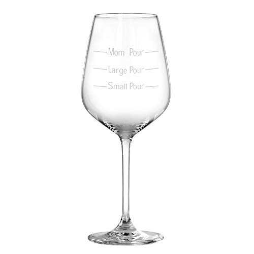 Funny Mom Gift - Mom Pour Wine Glass 15Oz, Best Mother's Day Gift for Mom, New Mom, Wife, Women from Husband, Son, Daughter, Kids - Novelty Gift for Birthday, Mother's Day, Christmas, Thanksgiving