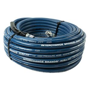 interchange brands 9815-100 1/4" x 100' 3000 psi 1/4" mpt blue carpet cleaning solution hose