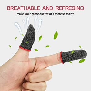 Newseego Finger Sleeve Sets for Gaming Mobile Game Controller Thumb Sleeves [20 Pack], Anti-Sweat Breathable Touchscreen Sensitive Aim Joysticks Finger Set for Rules of Survival/Knives Out (Red)