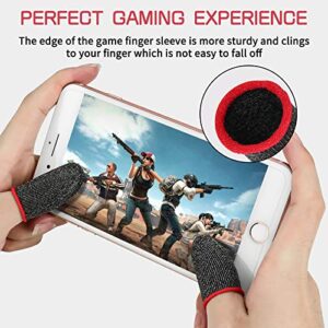 Newseego Finger Sleeve Sets for Gaming Mobile Game Controller Thumb Sleeves [20 Pack], Anti-Sweat Breathable Touchscreen Sensitive Aim Joysticks Finger Set for Rules of Survival/Knives Out (Red)