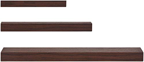 Kiera Grace kieragrace KG Maine Floating Shelves-Dark Walnut, 12", 16", 24", Set of 3 Wall Organization