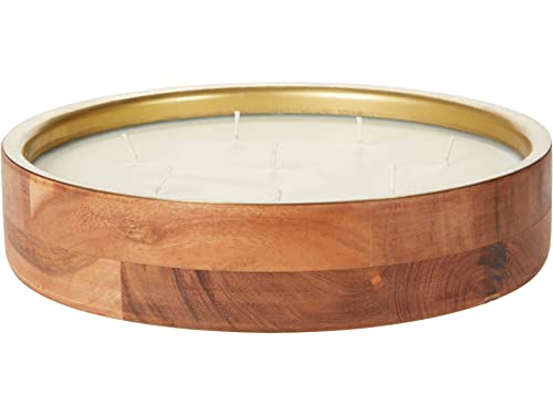 Rewined Champagne Round Tray Candle Wood One Size