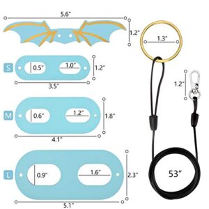 Bearded Dragon Leash and Harness Adjustable Leather Wings Costume Clothes from Baby to Juvenile Lizard Iguana Gecko Chameleon Hamster Ferret Reptile Walking Carrier Accessoreis S M L 3 Pack (Sky Blue)