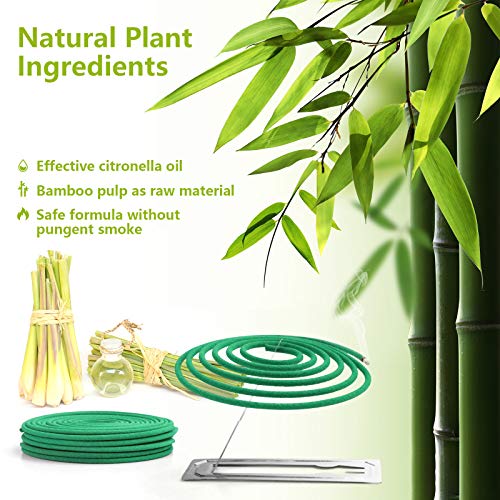 LA BELLEFÉE Citronella Coils Outdoor, Citronella Incense, Made with Citronella, Lemongrass, Set of 48 Coils for Camping Trips, Backyards BBQs, Picnic or Indoor Activities