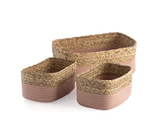 Shiraleah Set of 3 Blush Dalton Organizer Baskets