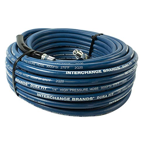 Interchange Brands 9815-200 1/4" X 200' 3000 PSI 1/4" MPT Blue Carpet Cleaning Solution Hose