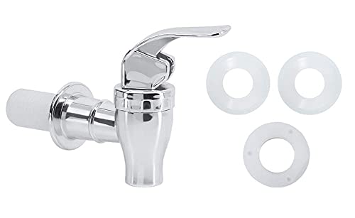 Hgzaccompany Push Style Faucet For Beverage Dispenser Carafe, Beverage Dispenser Replacement Spigot,Lever Pour Spout For Beverage Dispenser (Silver)