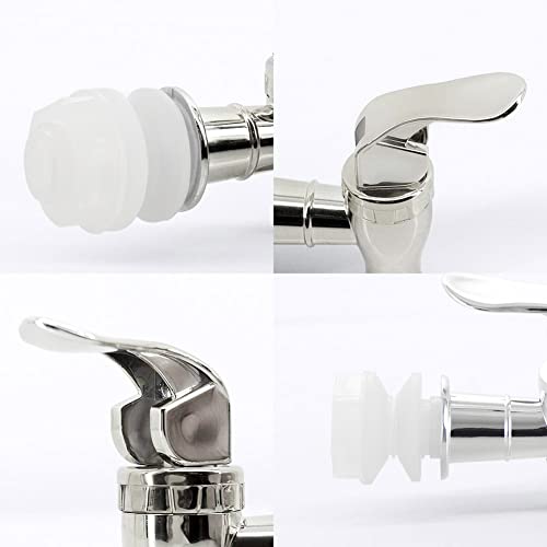 Hgzaccompany Push Style Faucet For Beverage Dispenser Carafe, Beverage Dispenser Replacement Spigot,Lever Pour Spout For Beverage Dispenser (Silver)