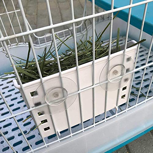 kathson Rabbit Hay Feeder Hay Manger Less Wasted Grass Holder Rack Food Dispenser Small Animal Plastic Bowl for Rabbits Bunny Guinea Pigs Rat Chinchilla