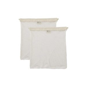 simple ecology organic cotton mesh laundry bag; machine washing bags for delicates, lingerie and garments, medium 2 pack