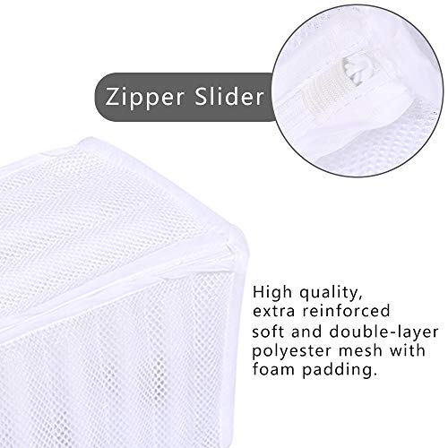 QIAN HU Reusable Durable Thickening Mesh laundry Sneaker Shoe Wash bag, Sturdy Shoe Cleaning Bag for Washing Machine,Portable Travel Organization Shoe Bags