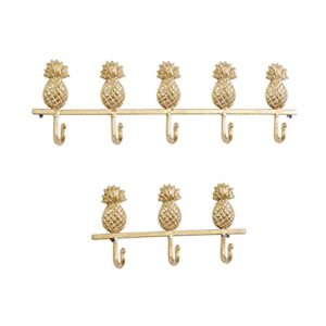 Deco 79 Rack Wall Hook, S/2 13", 23" W, Gold