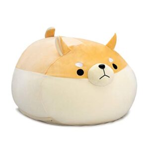 cuebear stuffed animal storage bean bag chair cover for kids yellow dog shiba inu bean bag chair for girls large size toy organizer cover only without filling