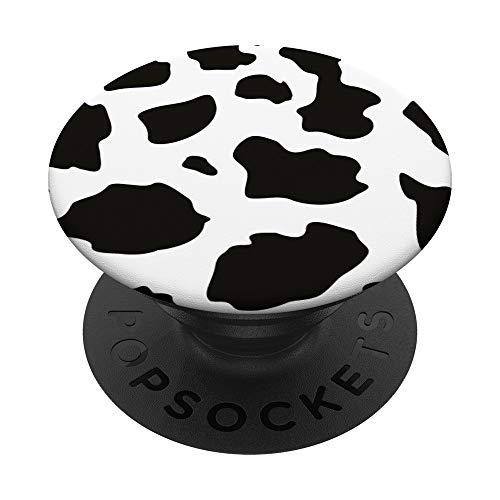 Black and White cow print cute design for boys teen girls PopSockets Swappable PopGrip