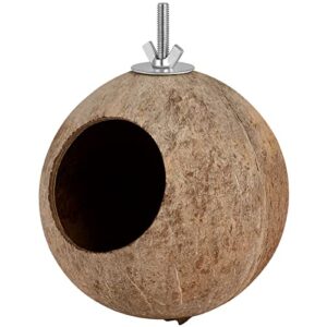 balacoo coconut shell birds nest- natural coconut shell bird nest keep warm house hut cage for pet parrot budgies parakeet