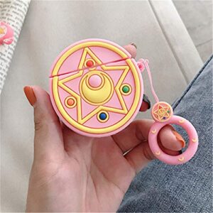 Oqplog for Airpod 2/1 for AirPods Case 3D Cute Fun Cartoon Fashion Funny Character Air Pods 2&1 Cover Design for Girls Women Teen Boys Unique Kawaii Trendy Stylish Soft Silicone Cases – Pink Star