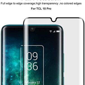 Phone Case for TCL 10 Pro (6.47"), with [1 x Tempered Glass Protective Film], KJYF Clear Soft TPU Shell Ultra-Thin [Anti-Scratch] [Anti-Yellow] Case for TCL 10 Pro - Transparent