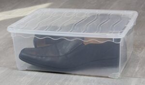 basicwise plastic storage container, shoe box, set of 6
