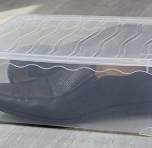Basicwise Plastic Storage Container, Shoe box, Set of 6