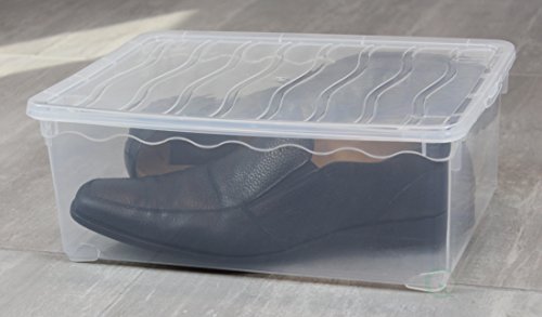 Basicwise Plastic Storage Container, Shoe box, Set of 6